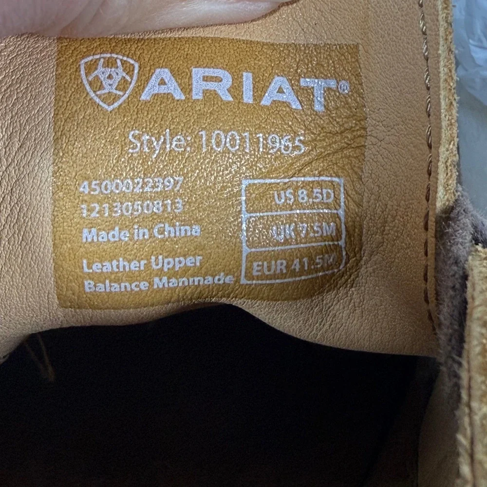 Ariat Spitfire Mens Brown Leather Moc Toe Chukka Boots 4LR Cushioning 8.5D